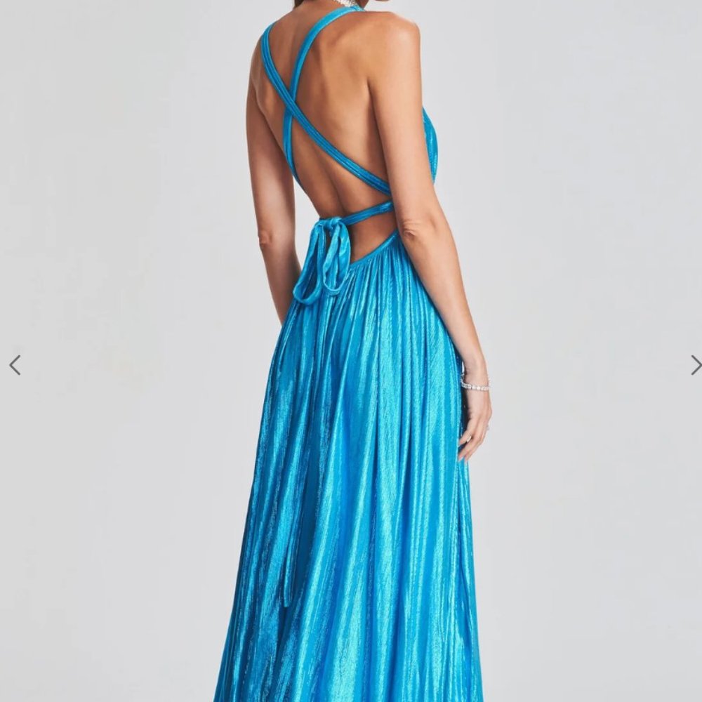 Retrofete Tova Dress - Aqua Blue - Size XS